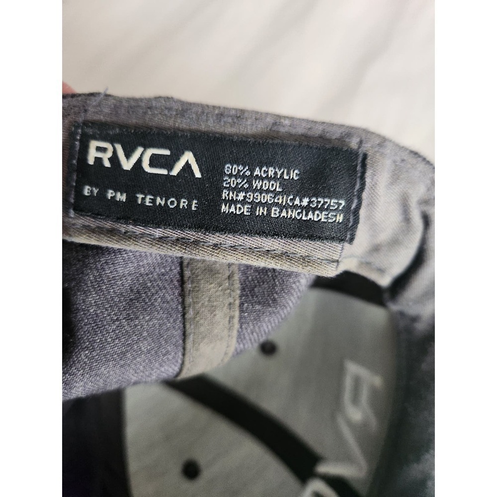 RVCA snap back trucker ball cap wool blend adjustable grey logo light wear OS - Picture 6 of 6